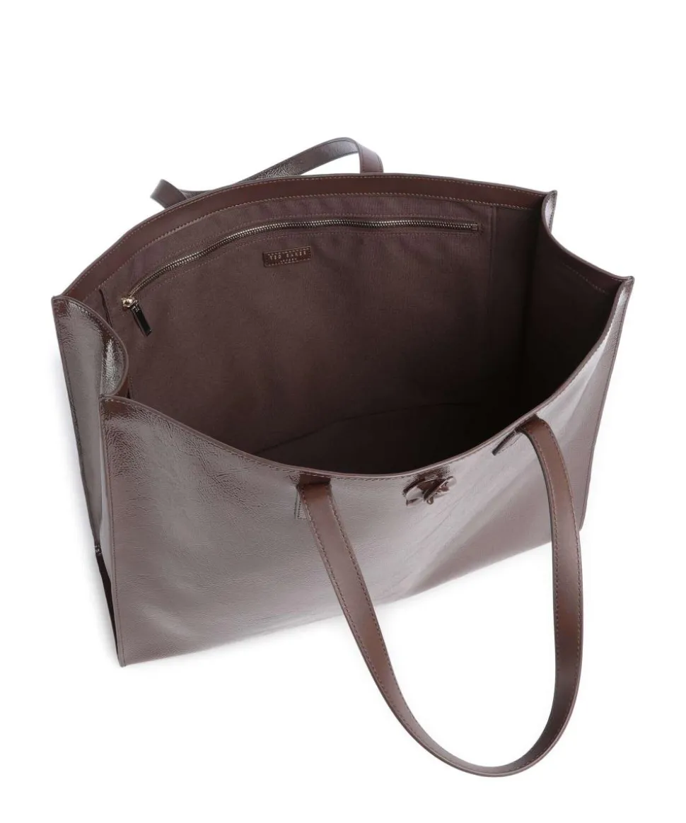 Rousah Shopper genarbtes Rindsleder dunkelbraun