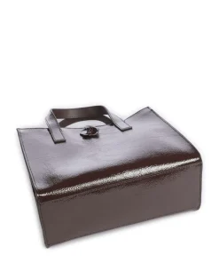 Rouseta Handtasche genarbtes Leder dunkelbraun