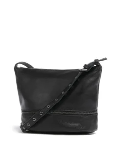 Run Around Umhängetasche genarbtes Leder schwarz