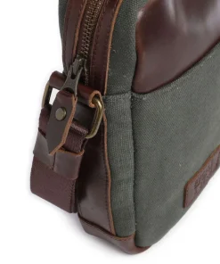 Runner Umhängetasche Canvas grün/braun