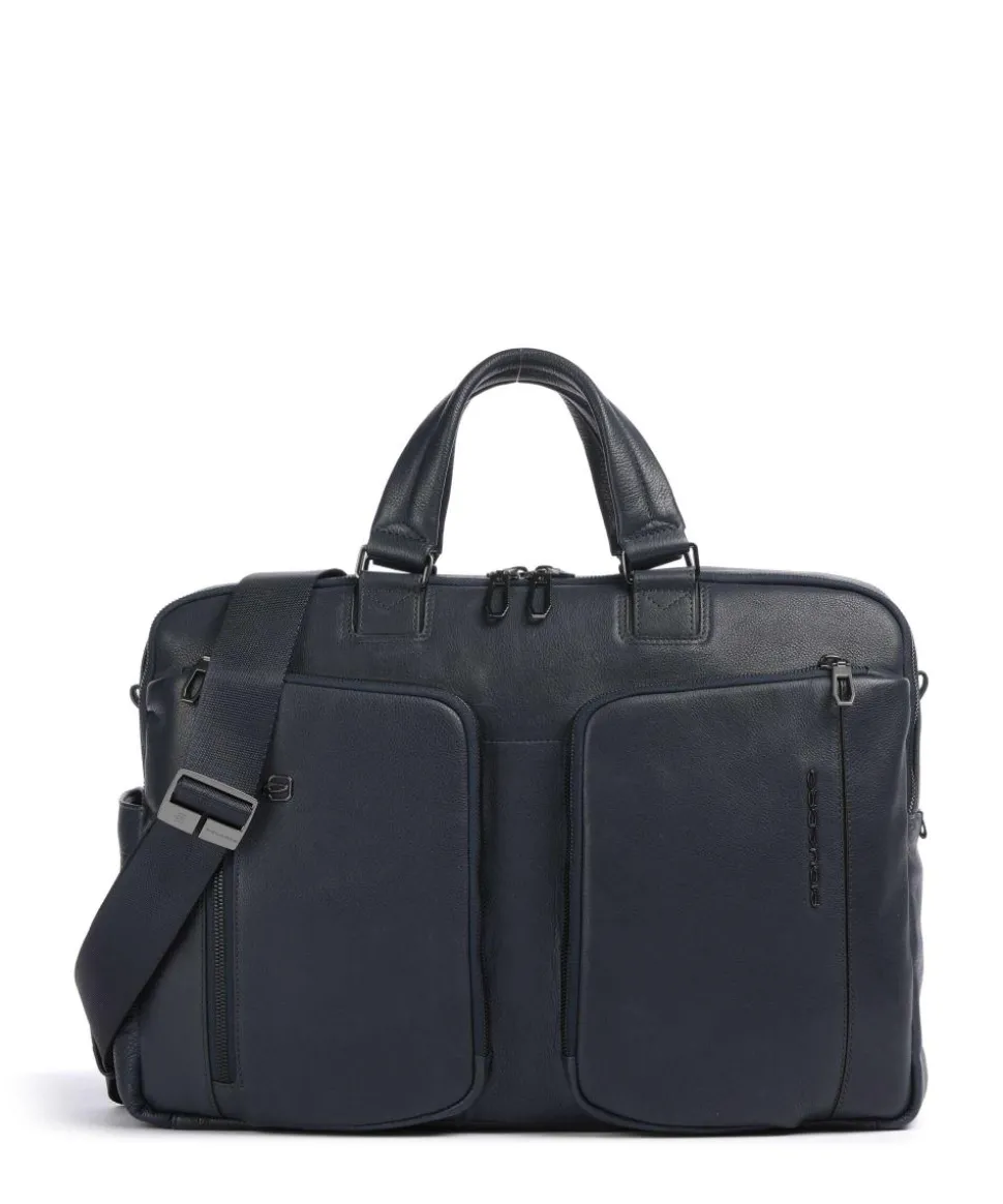 S134 Aktentasche 16″ genarbtes Rindsleder dunkelblau
