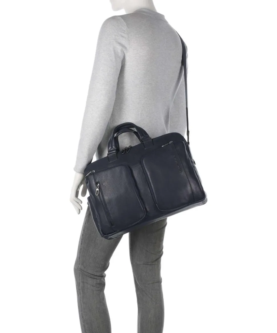 S134 Aktentasche 16″ genarbtes Rindsleder dunkelblau