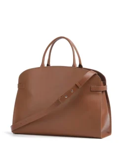 Sabine Handtasche fein genarbtes Rindsleder braun