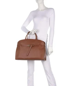 Sabine Handtasche fein genarbtes Rindsleder braun