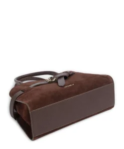 Sabine Suede Handtasche aufgerautes Rindsleder dunkelbraun