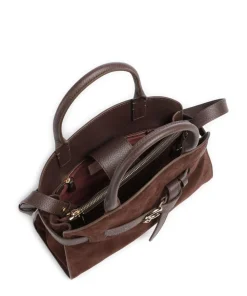 Sabine Suede Handtasche aufgerautes Rindsleder dunkelbraun
