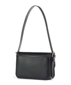 Sage Schultertasche fein genarbtes Rindsleder schwarz