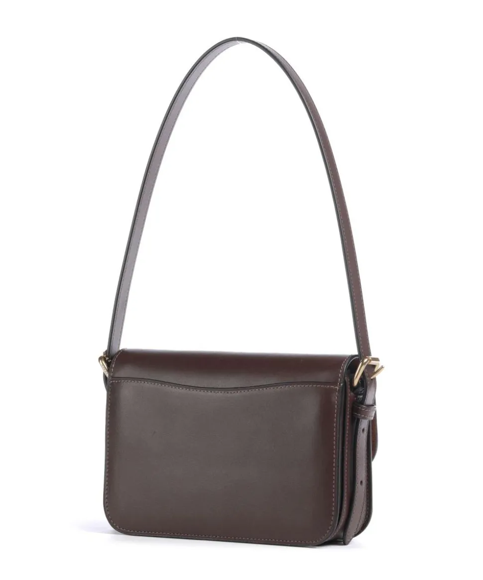 Sage Schultertasche fein genarbtes Rindsleder dunkelbraun