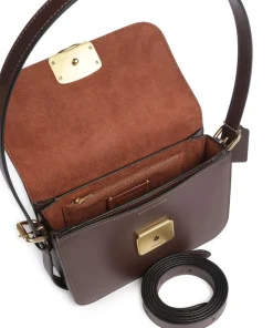 Sage Schultertasche fein genarbtes Rindsleder dunkelbraun