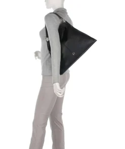 Savannah L Beuteltasche genarbtes Rindsleder schwarz