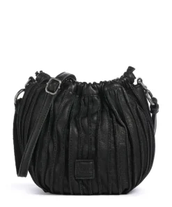 Say Hello Umhängetasche genarbtes Leder schwarz