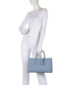 Scarlett Handtasche genarbtes Rindsleder blaugrau