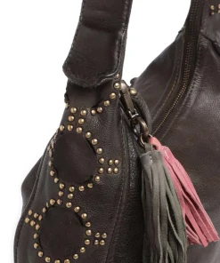 Schubertgasse 3 Schultertasche genarbtes Leder dunkelgrün