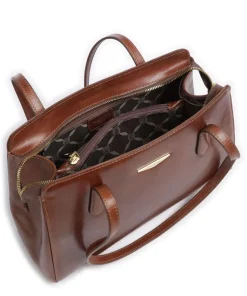 Schultertasche fein genarbtes Rindsleder braun