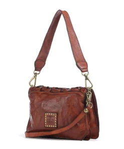 Schultertasche fein genarbtes Rindsleder cognac