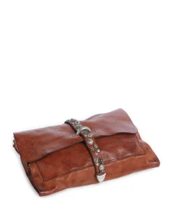 Schultertasche fein genarbtes Rindsleder cognac