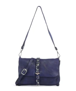 Schultertasche fein genarbtes Rindsleder dunkelblau