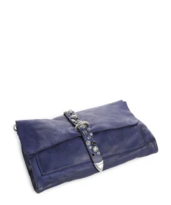 Schultertasche fein genarbtes Rindsleder dunkelblau