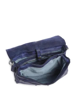 Schultertasche fein genarbtes Rindsleder dunkelblau