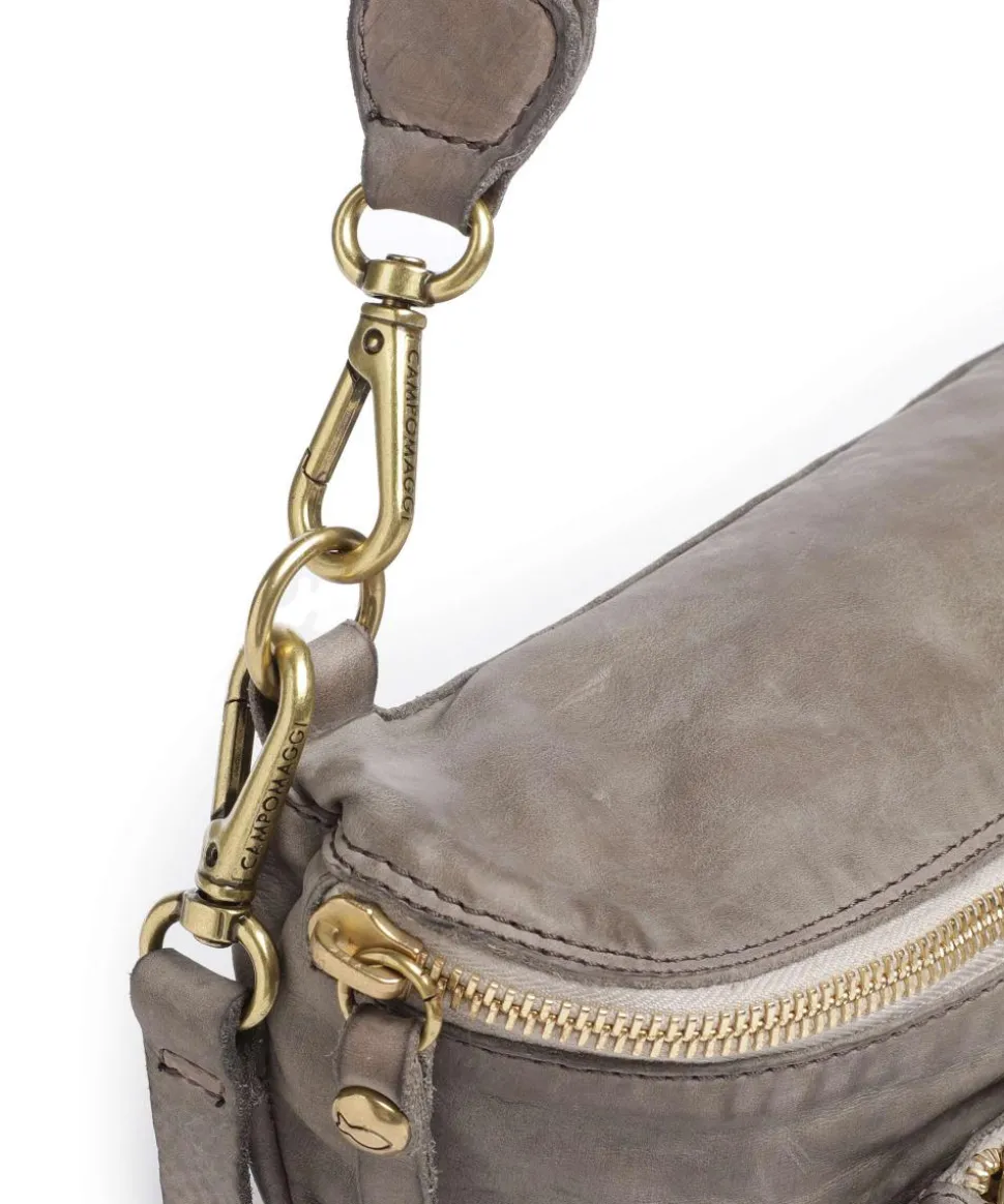 Schultertasche fein genarbtes Rindsleder grau