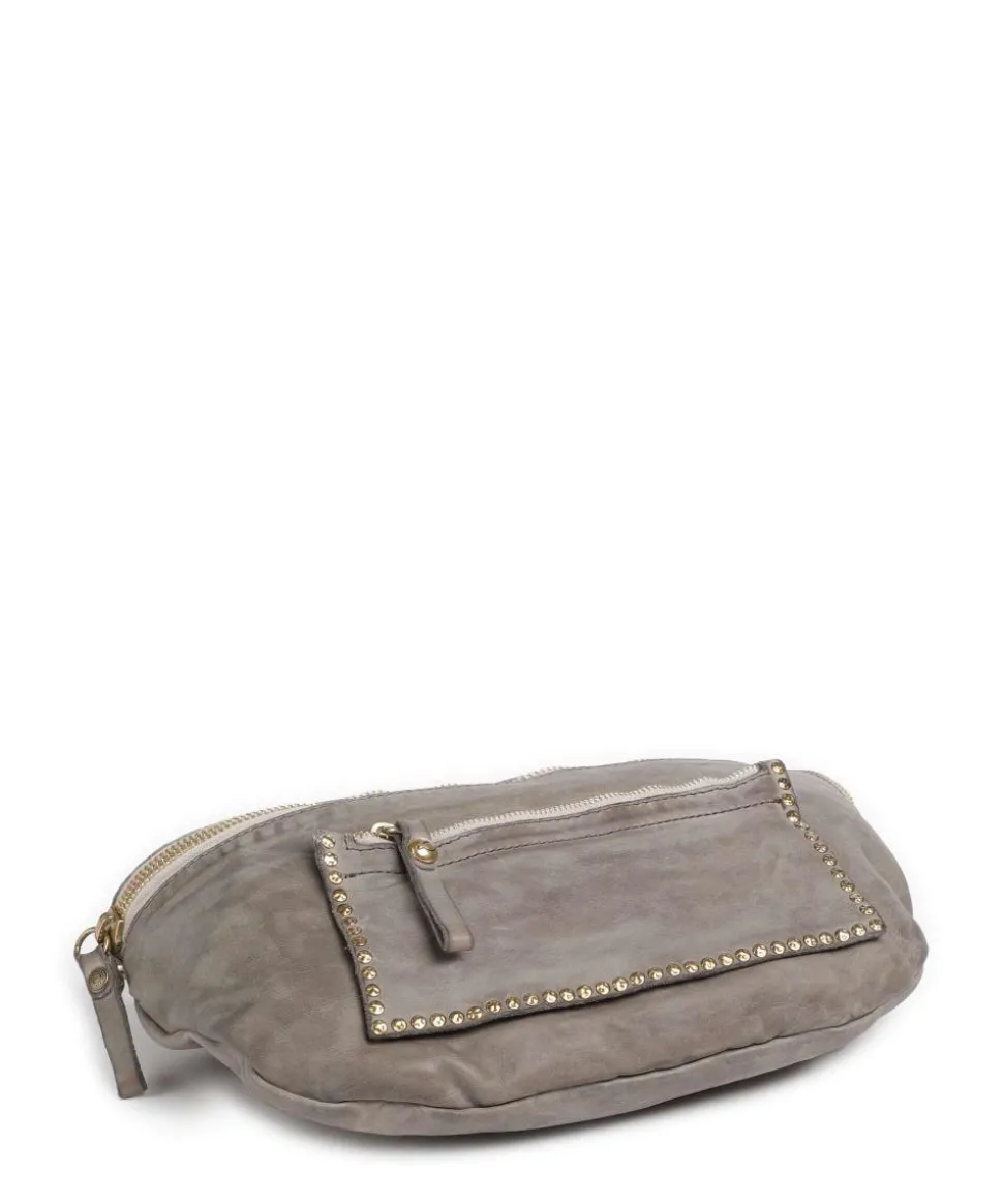 Schultertasche fein genarbtes Rindsleder grau