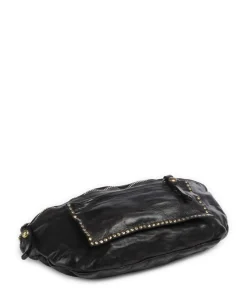 Schultertasche fein genarbtes Rindsleder schwarz