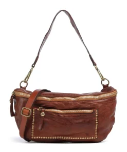 Schultertasche fein genarbtes Rindsleder cognac