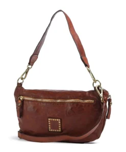 Schultertasche fein genarbtes Rindsleder cognac