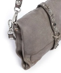 Schultertasche fein genarbtes Rindsleder stein