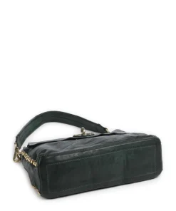 Schultertasche genarbtes Rindsleder dunkelgrün