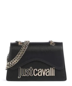 Schultertasche Lederimitat schwarz