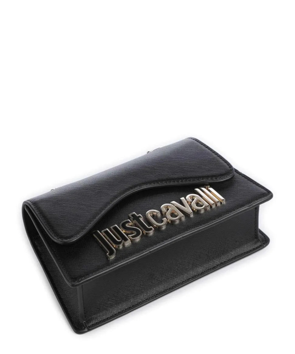 Schultertasche Lederimitat schwarz