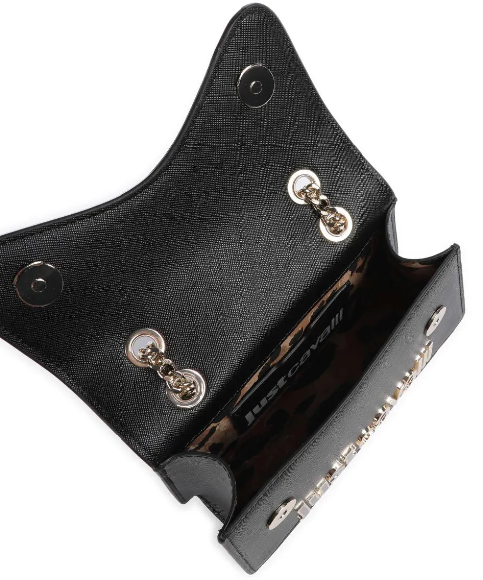 Schultertasche Lederimitat schwarz