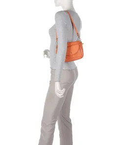 Schultertasche Rindsleder orange