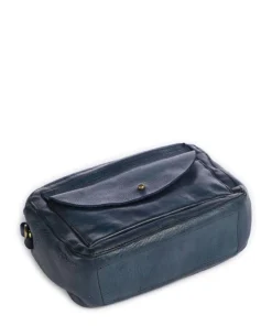 Schultertasche Rindsleder petrol