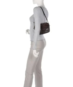 Schultertasche Rindsleder dunkelbraun