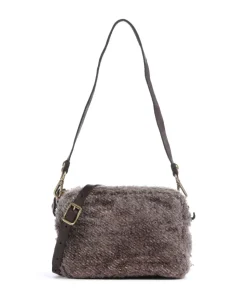 Schultertasche Textil dunkelbraun