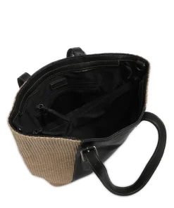 Sea you soon Shopper Polypropylen, genarbtes Leder natur/schwarz