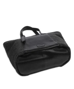 Sea you soon Shopper Polypropylen, genarbtes Leder schwarz