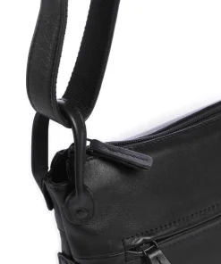 4Seasons Fjora Umhängetasche fein genarbtes Leder schwarz