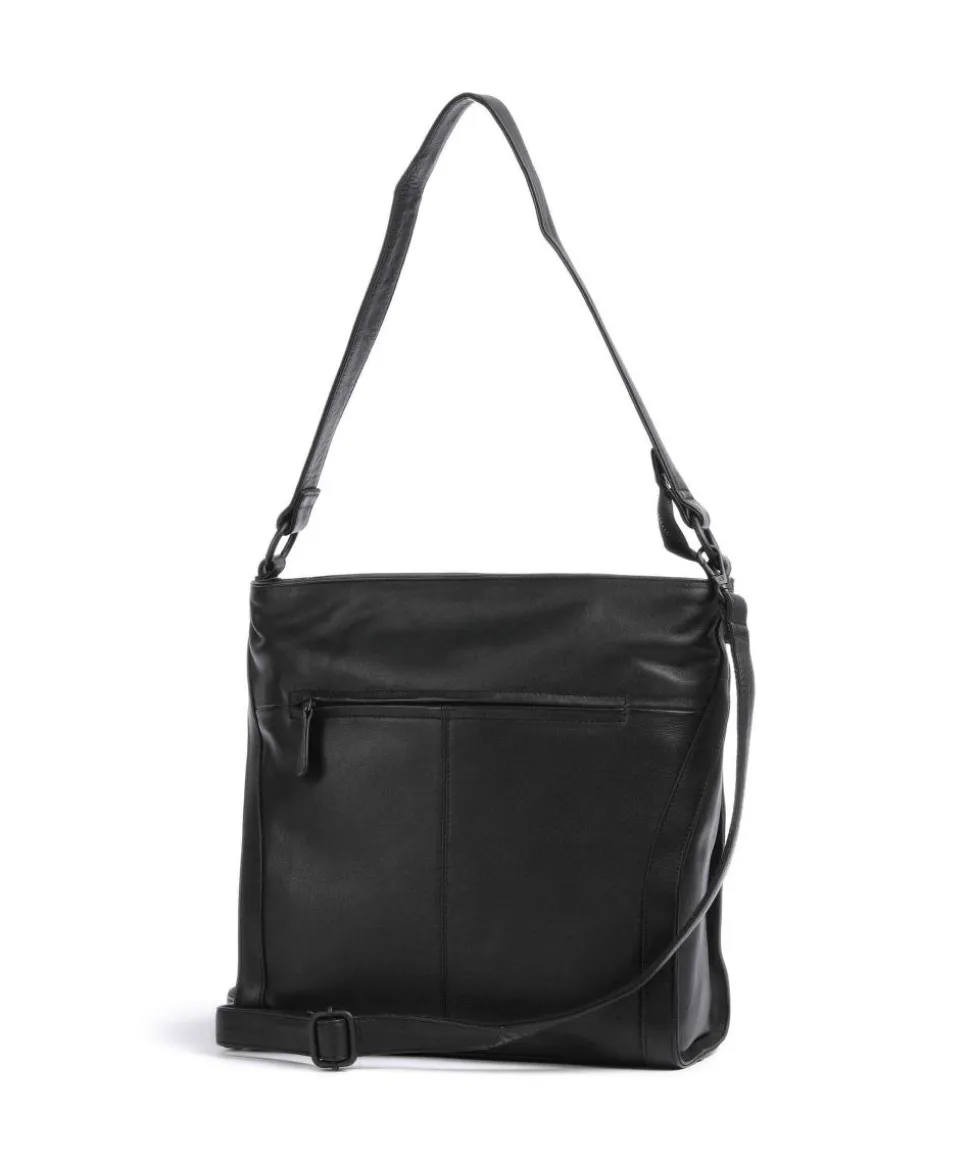 4Seasons Monika Beuteltasche fein genarbtes Leder schwarz