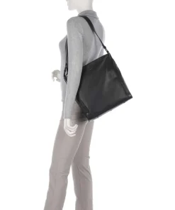 4Seasons Monika Beuteltasche fein genarbtes Leder schwarz