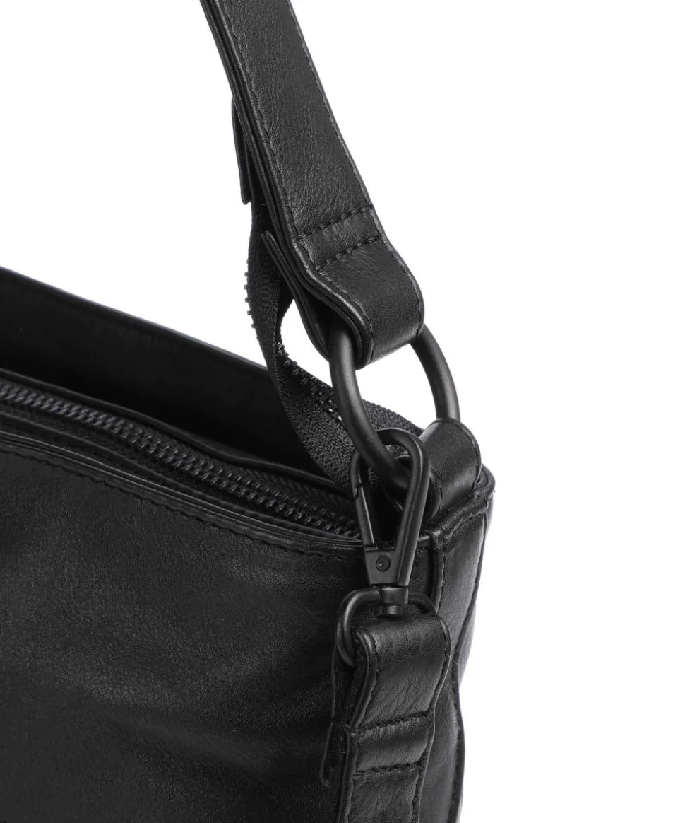 4Seasons Monika Beuteltasche fein genarbtes Leder schwarz