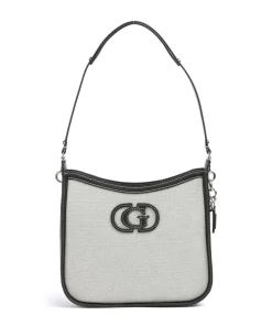 Sebina Schultertasche Baumwolle beige/schwarz