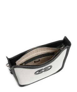 Sebina Schultertasche Baumwolle beige/schwarz