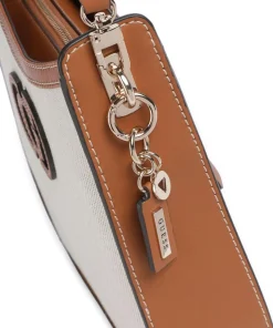 Sebina Schultertasche Baumwolle beige/braun