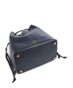 Secchiello Classic Bucket bag fein genarbtes Kalbsleder dunkelblau