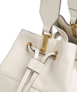 Secchiello Classic Bucket bag fein genarbtes Kalbsleder weiß