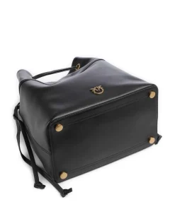 Secchiello Classic Bucket bag fein genarbtes Kalbsleder schwarz