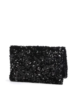 Sequins Clutch Rindsleder schwarz
